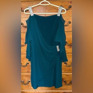 MSK Teal Dress with Silver Accents